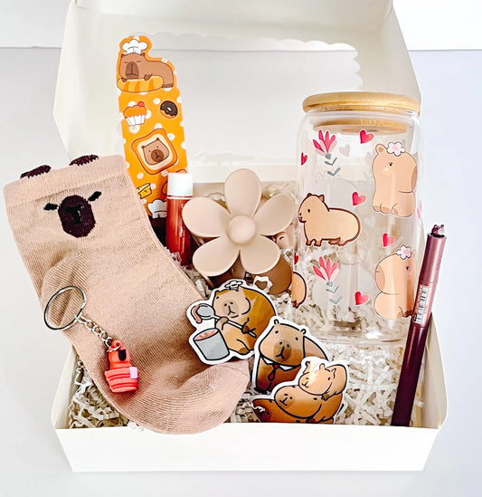 Capybara Gift Box – Tumbler, Socks & Cute Accessories for Animal Lovers