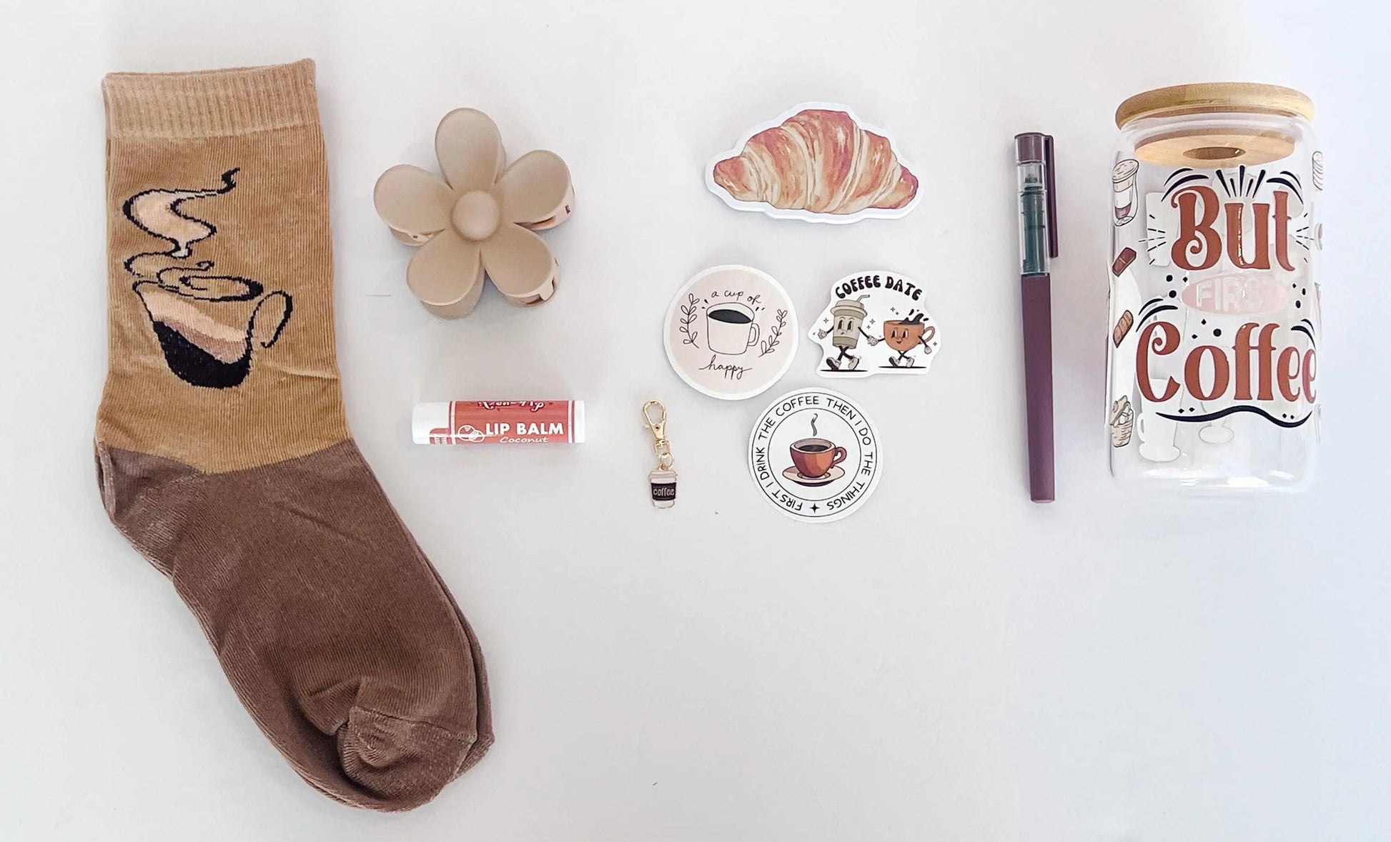 Coffee Lover Gift Kit – Tumbler, Socks & Cute Caffeine-Inspired Accessories