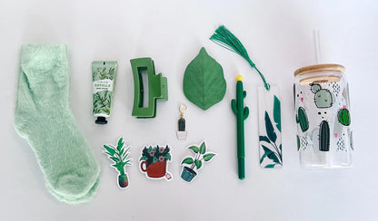 Plant Lover Gift Kit – Tumbler, Socks & Cute Greenery-Inspired Self Care Kit and Accessories
