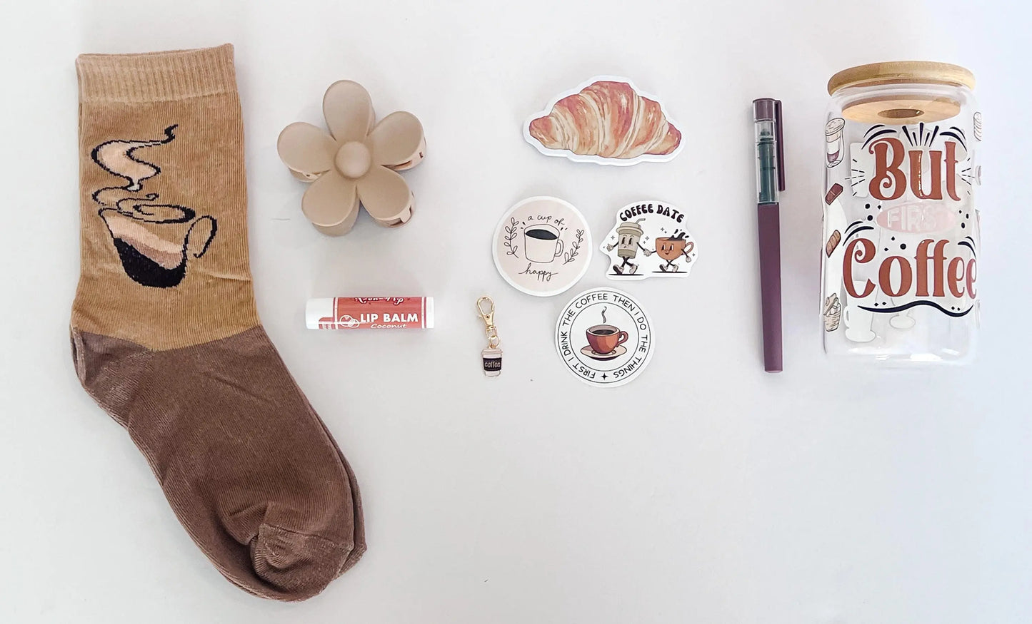 Coffee Lover Gift Kit – Tumbler, Socks & Cute Caffeine-Inspired Accessories