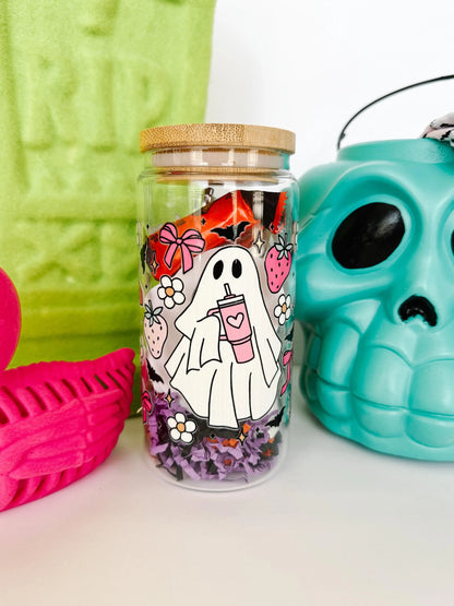 Stuffed Halloween Gift: Boo Bags, Boo Baskets, 16oz glass tumbler, Halloween gift, Halloween socks, Halloween lovers gift