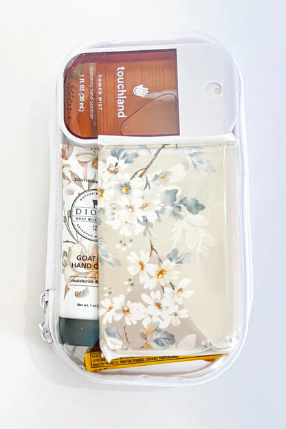 The Purse Pouch in neutral colors– Compact Purse case with everyday essentials.